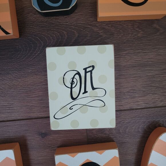 Trick Or Treat Wood Blocks Striped Cat Candy Corn 11pc Halloween Home Decor - Picture 8 of 11